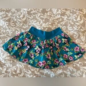H&M Blue and Pink Ruffled Skater Mini Skirt, Size: S